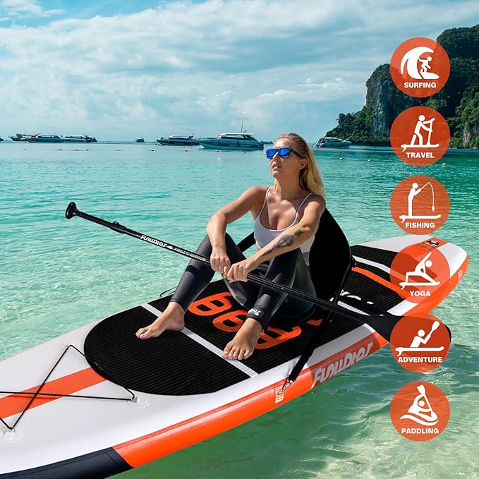FunWater Inflatable Stand Up Paddle Board with Premium SUP Paddleboard Accessories, Anti-Slip EVA Deck, 11'/10'6'' Paddle Boards for Adults & Youth of All Skill Levels