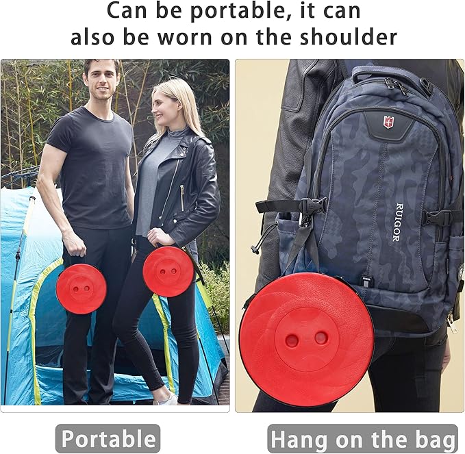 ALEVMOOM Upgraded Retractable Folding Stool Camping Stool, Collapsible Telescoping Stool for Adults, Lightweight Yet More Sturdy, Folding Seats for Camping Fishing Hiking Outdoor (red)