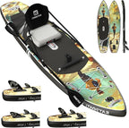 Novelty 11'6" x 35" Inflatable Stand Up Paddle Board with Seat- Stable SUP Board for Adults - Portable Paddleboard for Yoga, Surfing, Fishing - Includes Full Accessories Kit