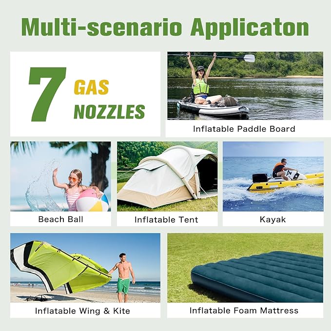 20PSI High Pressure Smart SUP Air Pump, 2025 New Rechargeable Battery-Powered, Intelligent Dual Stage Inflation & Deflation,Auto-Off for Stand Up Paddle Boards,Surfing Kite, Tent