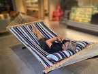 Double Hammock with Quilted Fabric and Spreader Bars,Longer and Sturdier,Quality Hammocks for Outdoor Indoor Patio Yard