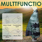 Lightweight Camping Blankets Outdoor Down Alternative Puffy Printed Camping Blanket Waterproof Large Silk Cotton Blanket Packable Warm for Trave Picnic Hiking Camping Cold Weather 78" x 55"