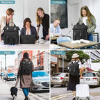 LOVEVOOK Laptop Backpack for Women Work Travel Commuter Backpack Business Computer Bag Doctor Nurse Bags College Backpack Purse, 17 Inch, Black-black
