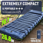 Sleeping Pad for Camping, 5 Inch Extra Thick Camping Sleeping Pad with Pillow Built-in Foot Pump, Lightweight Inflatable Sleeping Mat, Backpacking, Hiking, Tent