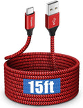 etguuds Long USB Type C Cable 15ft, USB A 2.0 to USB C Cable Fast Charge Nylon Braided Charger Cord Compatible with Samsung Galaxy Note, LG, Moto, Google, Switch, Camera and Other USB C Device