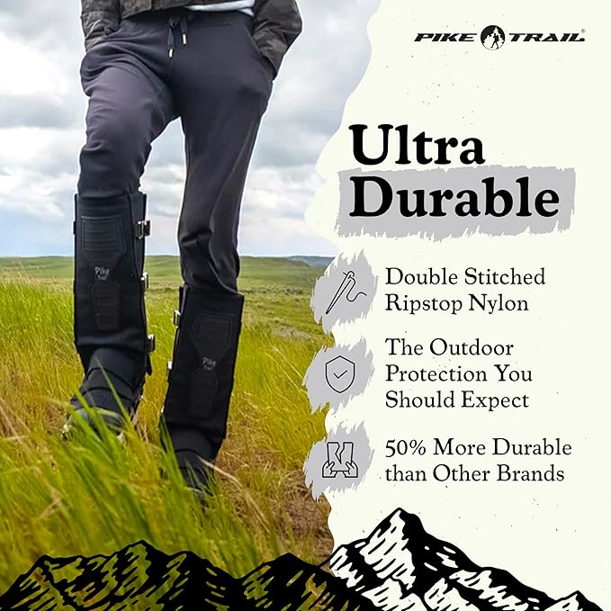 Pike Trail Snake Leg Gaiters: Protection for Hikers and Hunters - Waterproof, Bite Protective, Durable, Anti-Snake, Leg Gear