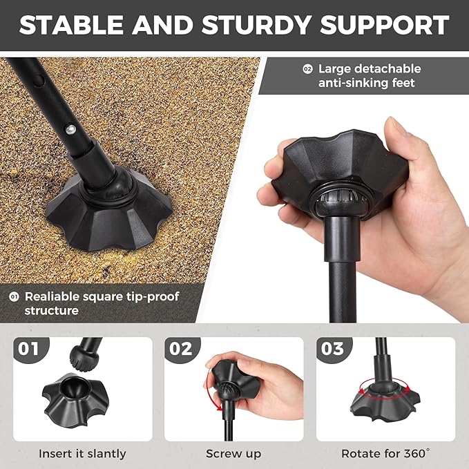 ATEPA UFO3.0 Backpacking Camping Chair, Ultralight Extra Wide Comfortable Folding Chairs 330lbs Heavy Duty Portable Hexagon Ergonomic Height Adjustable Seat with Anti-Sinking Feet for Hiking, Black