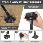 ATEPA UFO3.0 Backpacking Camping Chair, Ultralight Extra Wide Comfortable Folding Chairs 330lbs Heavy Duty Portable Hexagon Ergonomic Height Adjustable Seat with Anti-Sinking Feet for Hiking, Black