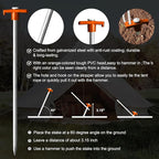 Eurmax USA Hiking Camping Tent Stakes and Hammer Set Lightweight Multi-Function Tent Hammer with Tent Stake Remover,Tent Pegs for Camping, Hiking, Backpacking, Gardening(Orange Stopper Stakes)