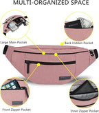 MAXTOP Large Crossbody Fanny Pack with 4-Zipper Pockets,Gifts for Enjoy Sports Festival Workout Traveling Running Casual Hands-Free Wallets Waist Pack Phone Bag Carrying All Phones