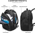 DUSLANG Anti-Theft Laptop Backpack, Black, 15.6-14-13 Inch Laptop Sleeve, USB Charging Port and Black TSA Lock