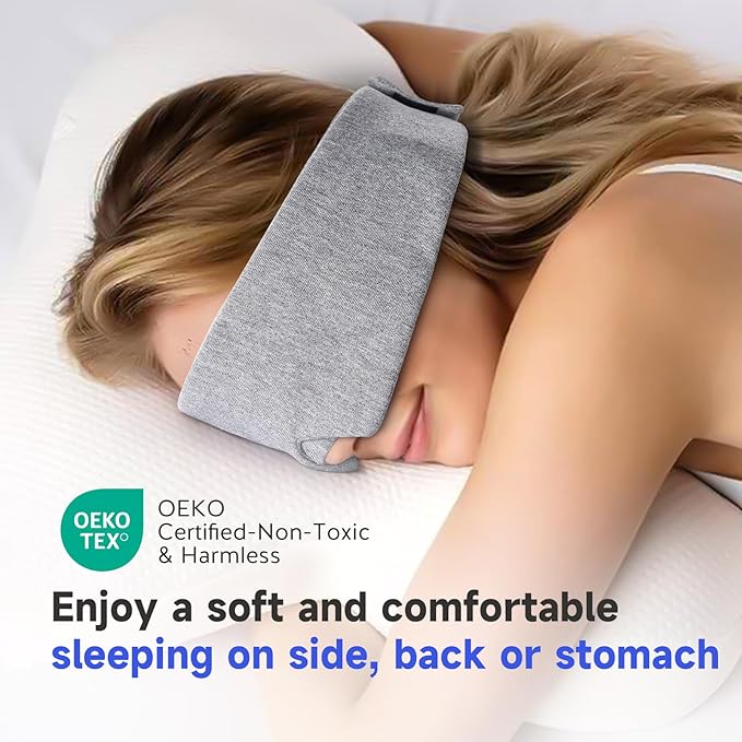 Umisleep Utral-Comfortable & Soft Sleep Mask, Light Blocking Modal Cotton Eye Mask for Sleeping, Adjustable Blindfold for Side Sleepers, Breathable Eye Covers with Wide Band for Women & Men (Grey)