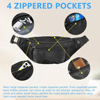 10PCS Crossbody Fanny Pack Bulk,Large Capacity Waist Bag with 4-Zipper Pockets Adjustable Strap Fanny Packs Waterproof Oxford Cloth Travel Belt Bag for Outdoor Shopping Travel Men Women,Black