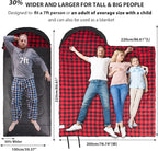 GEERTOP Flannel Sleeping Bags for Adults Big & Tall People Portable Cold Weather Envelope XXL All Seasons Camping Sleeping Bag