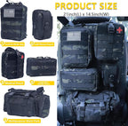 Universal Tactical Car Seat Back Organizer Bag Tactical Molle Vehicle Organizers Panel Vehicle Protector Organizers with 5 Detachable Pouches for Car Truck Ford Jeep (Black camo)