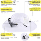 Connectyle Men's Sun Hat UPF 50+ Wide Brim Bucket Hats for Fishing Hiking Gardening Adjustable Boonie Hat Outdoor Safari Hats