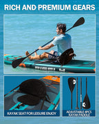 Bigfly 11'6×35" Super Wide Inflatable Stand Up Paddle Board, Ultra Stable Wide SUP for 2+1 People/Family/Big Size, 100L Backpack, All-Round Sup Board, US Big Fin