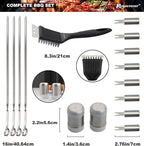 ROMANTICIST 20pcs Heavy Duty BBQ Grill Tool Set in Case - The Very Best Grill Gift for Father's Day and Christmas - Professional BBQ Accessories Set for Outdoor Cooking Camping Grilling Smoking
