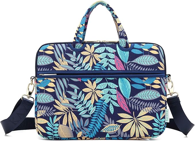 kayond Forest Series Bule Patten Waterproof Laptop Shoulder Messenger Bag Case Sleeve for 14 Inch 14.1 Inch Laptop