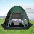 Screen Tent with Removable Floor, Siebwin 10'x10' Six-Sided Gazebos with Mosquito Netting Sunproof Outdoor Canopy Tent for 4-6 People Family Backyard Party Outside Activities, Green