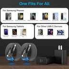45W Super Fast Charger USB C, 45 Watt Type-C Android Phone Charger Fast Charging Block with 12FT Type C Cords for Samsung Galaxy S25 Ultra/S24 Ultra/S24+/S23 Ultra/S23+/S22 Plus/S20, Tab S9/S8 Ultra