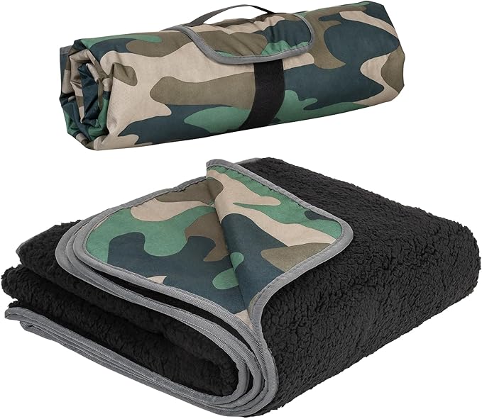 Tirrinia Large Waterproof Outdoor Blanket, Soft Warm Windproof Stadium Blanket with Sherpa Fleece and Foldable for Outdoor Sport, Baseball, Football, Beach, Concerts, Car