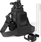 32 Oz Insulated Water Bottle - Stainless Steel Tactical Flask With Straw Lid & Chug Cap, Metal Military Water Bottle With Rugged, Removable Sleeve Can Place Items for Hiking Camping Hunting