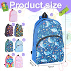 12 Pack School Backpack Bulk 15'', Assorted Printed Bookbags for Boys Girls, Donations Supplies (Fun)
