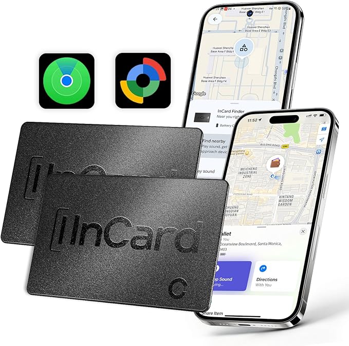 Wallet Tracker for iOS & Android, 5-Year Battery Life, IP68 Waterproof, Ultra-Slim Design, Works with Apple Find My and Google Find Hub, Smart Card Locator for Passport, Keys, Bags
