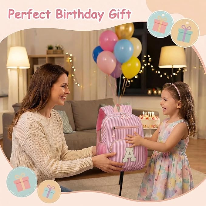 Mini Toddler Backpack for Girls 2-4, Cute Personalized Preschool Kindergarten Backpack for Kids Birthday Gifts (Pink B)