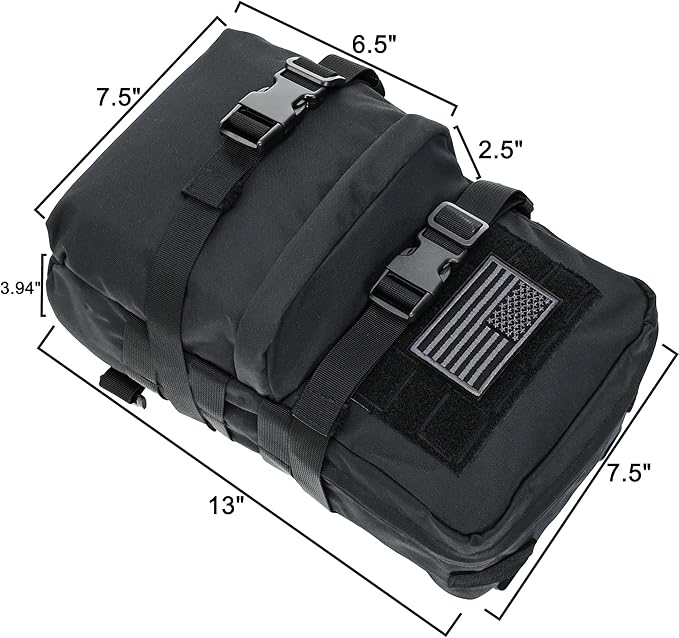 Tactical Mini Molle Hydration Pack,Molle Hydration Carrier with US Flag Water Resistant,Hydropack for Tactical Vest Backpack