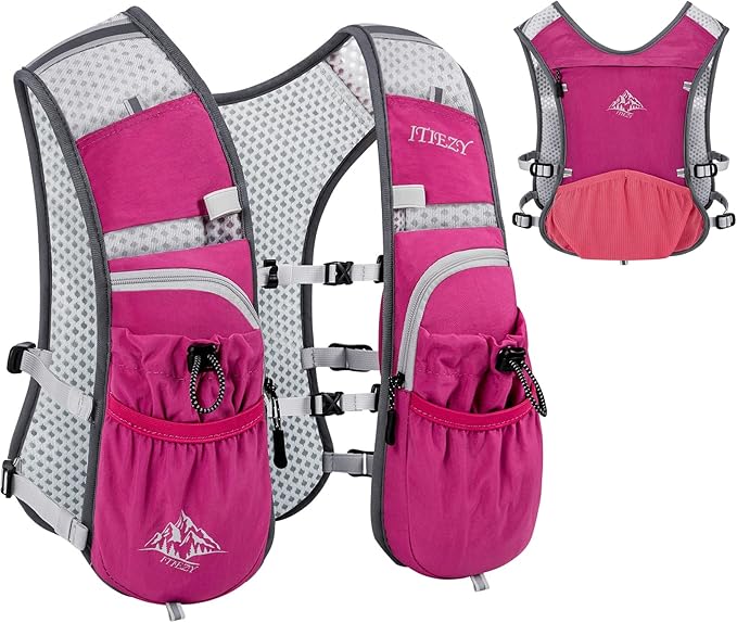 Running Hydration Vest for Women Men - Waterproof Running Water Backpack Hydration Pack with 12 Pockets, Lightweight Water Vest for Hiking Trail Cycling Marathon Race