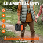 Portable Power Station, 300W (600W Peak) 299Wh LiFePO4 Solar Generator Pure Sine Wave 110V AC Car Outlets PD 60W QC3.0 Backup Power Supply Bank for CPAP Outdoor RV Camping Emergency Home Use