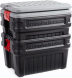 Rubbermaid ActionPacker️ 24 Gal Lockable Storage Box Pack of 2, Outdoor, Industrial, Rugged, Grey and Black