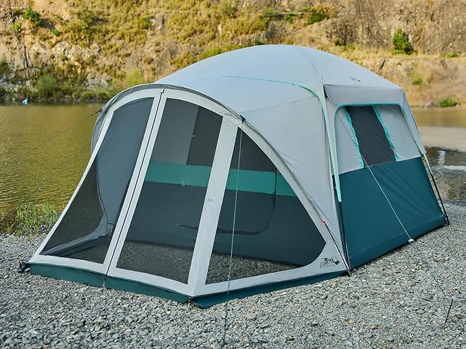 Tents for Camping 6/8/10 Person Camping Tent with Screen Porch, Weatherproof Large Cabin Tent with Rainfly and Carry Bag, Family Tent for Outdoor Camping and Backyard