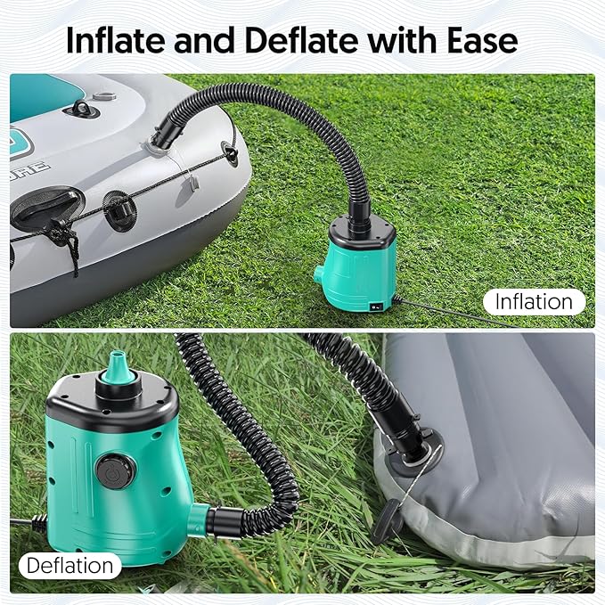MAACOULD Electric Air Pump for Inflatables: Air Mattress Pump for Pool Floats Boat Balloons for Quick-Fill Inflator/Deflator - 400W 110V AC Inflator for Camping Travel Party Outdoor Home Summer