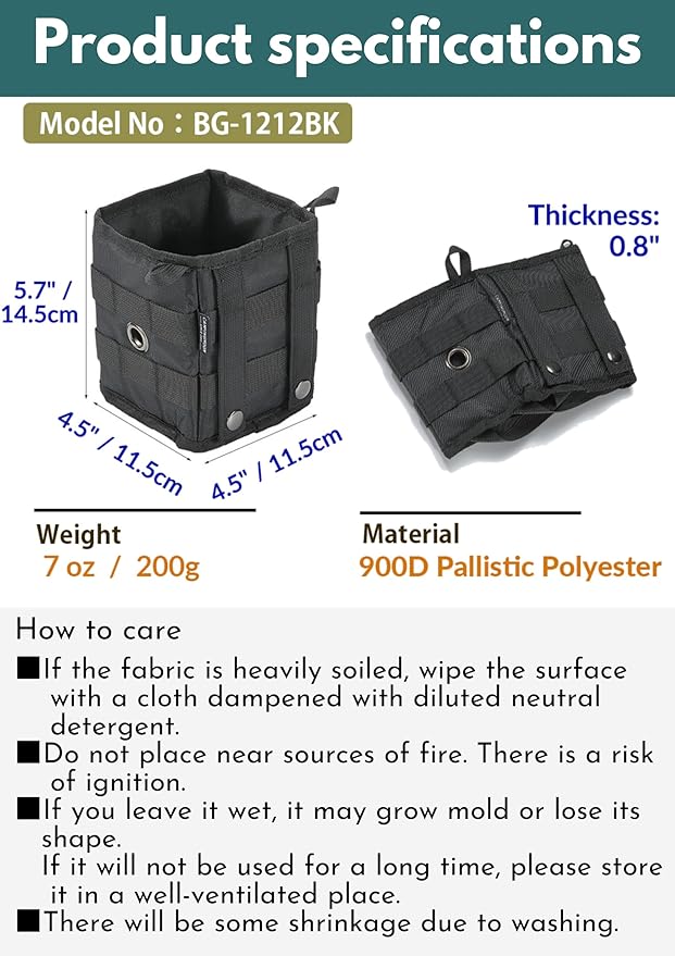 camping moon Storage Box Accessory Small Gear Organizer XS Black BG-1212BK (Black)