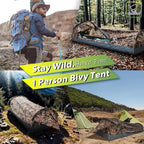 GEERTOP Ultralight Single Person Bivy Tent for Camp Waterproof 1 Man Tent for Camping Hiking Backpacking Hunting Outdoor Survival Gear - Easy Set Up