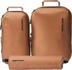 Ultralight Compression Packing Cubes - Lightweight Travel Organizers for Suitcases and Luggage (3-Pack, Mocha)