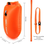 Swim Buoy & Drybag - for Swimmers, Open Water and Triathlon. Pull Buoy for Adults and Kids. Orange Signal Swimming Bubble