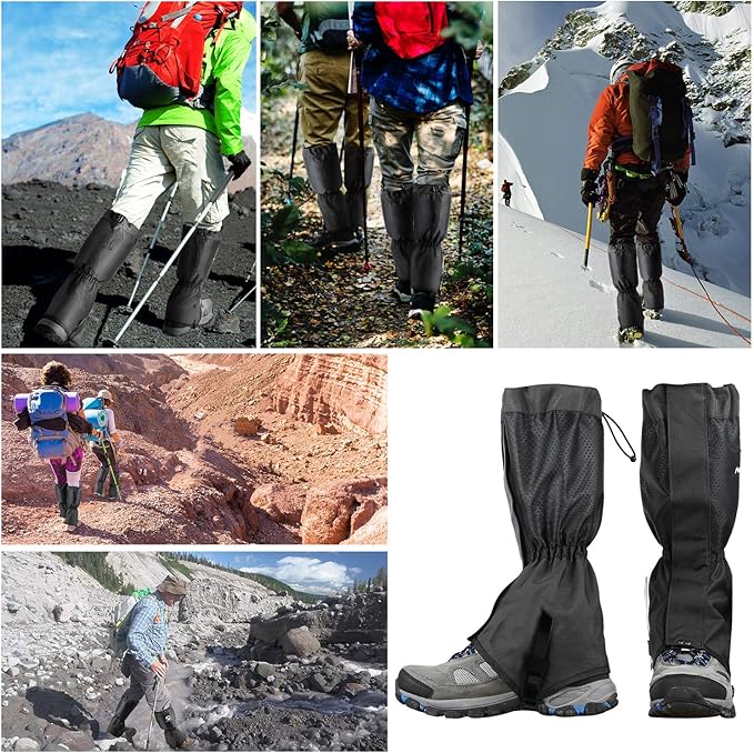 Leg Gaiters Waterproof and Adjustable Snow Boot Gaiters One Size for Hiking,Walking,Hunting,Backpacking and Outdoor Climbing for Men and Women