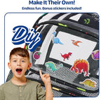 Bagseri 2pcs Clear Backpack for Boys - 15 Inch School Bag with Clear Lunch Bag, Heavy Duty Transparent Bookbag for Kindergarten to Grade 2, Fits Folders, Black Dinosaur