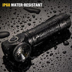 2000 Lumens Rechargeable Flashlight, 3800mAh Proximity Sensor & Right-Angle LED Flashlights, Magnetic Base, TIR Lens, IP68 Waterproof, Hands-Free Sensing Control