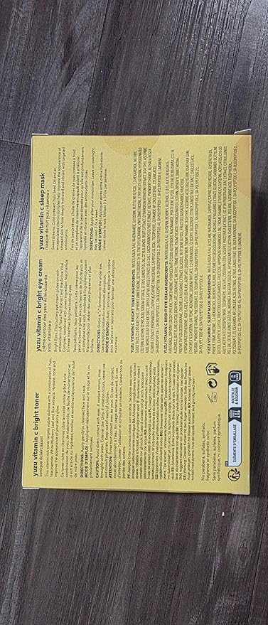 Saturday Skin 3-Piece Skin Care Set Yuzu Vitamin C Sleep Mask Yuzu Vitamin C Bright Toner and Eye Cream Overnight Facial Masks Korean Beauty Best Vitamin C Skincare Set
