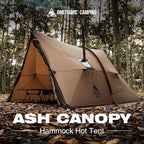 OneTigris ASH Canopy Hammock Hot Tent, Spacious Waterproof Windproof 4 Season Tent with Poles for Camping, Hiking, Bushcrafting, Survivalist, Car Trips