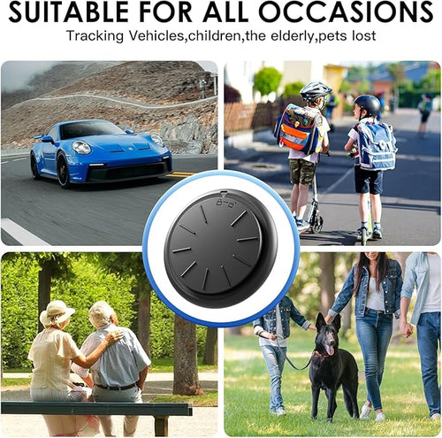 1PCS Black Tracker Device for Vehicles,GPS Car Tracker,No Monthly Fee Anti-Lost Car Locator Works with Find My(iOS Only),Mini Hidden Car Tracker with White Magnetic Case