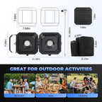 Adjustable 2 Burner Portable Camping Stove Propane (16000 BTU) with Camping Grill and Carrying Bag, Folding Propane Stove,Gas Camping Stove with Piezo Ignition for Camping, Backyard BBQ, Black