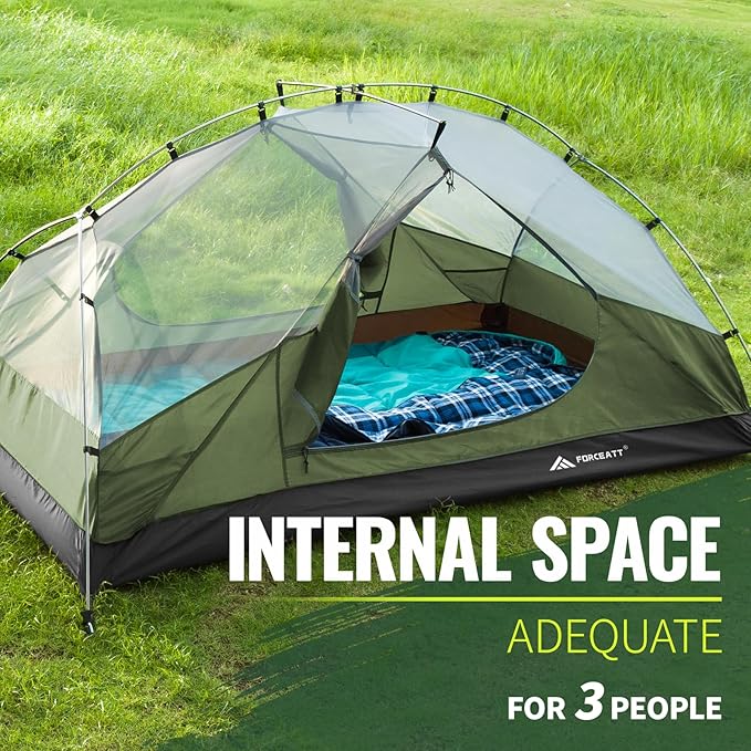 Forceatt Tent for 2 and 3 Person is Waterproof and Windproof, Camping Tent for 3 to 4 Seasons,Lightweight Aluminum Pole Backpacking Tent Can be Set Up Quickly,Great for Hiking