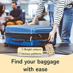 Hello Fall Luggage Tag for Suitcase,Autumn Leaves Design with Privacy Flap Name ID Label Metal Loop, 3 Pack