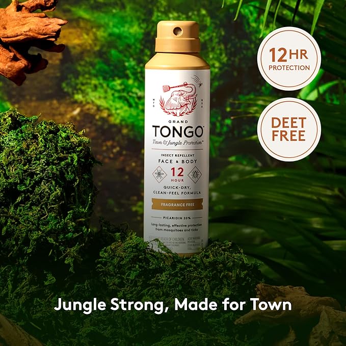 Grand Tongo DEET-Free Insect Repellent, The 12 Hour Protection, DEET Alternative – Fragrance Free